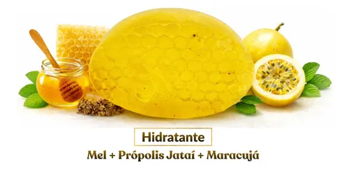 Kit 3 Sabonete Artesanal Mel + Própolis Jataí + Maracujá 85g — 2