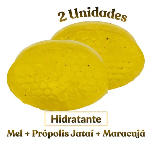 Kit 2 Sabonete Artesanal Mel + Própolis Jataí + Maracujá 85g